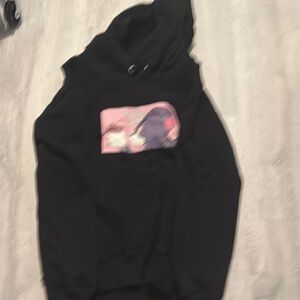 Black Hoodie with Pink Graphic